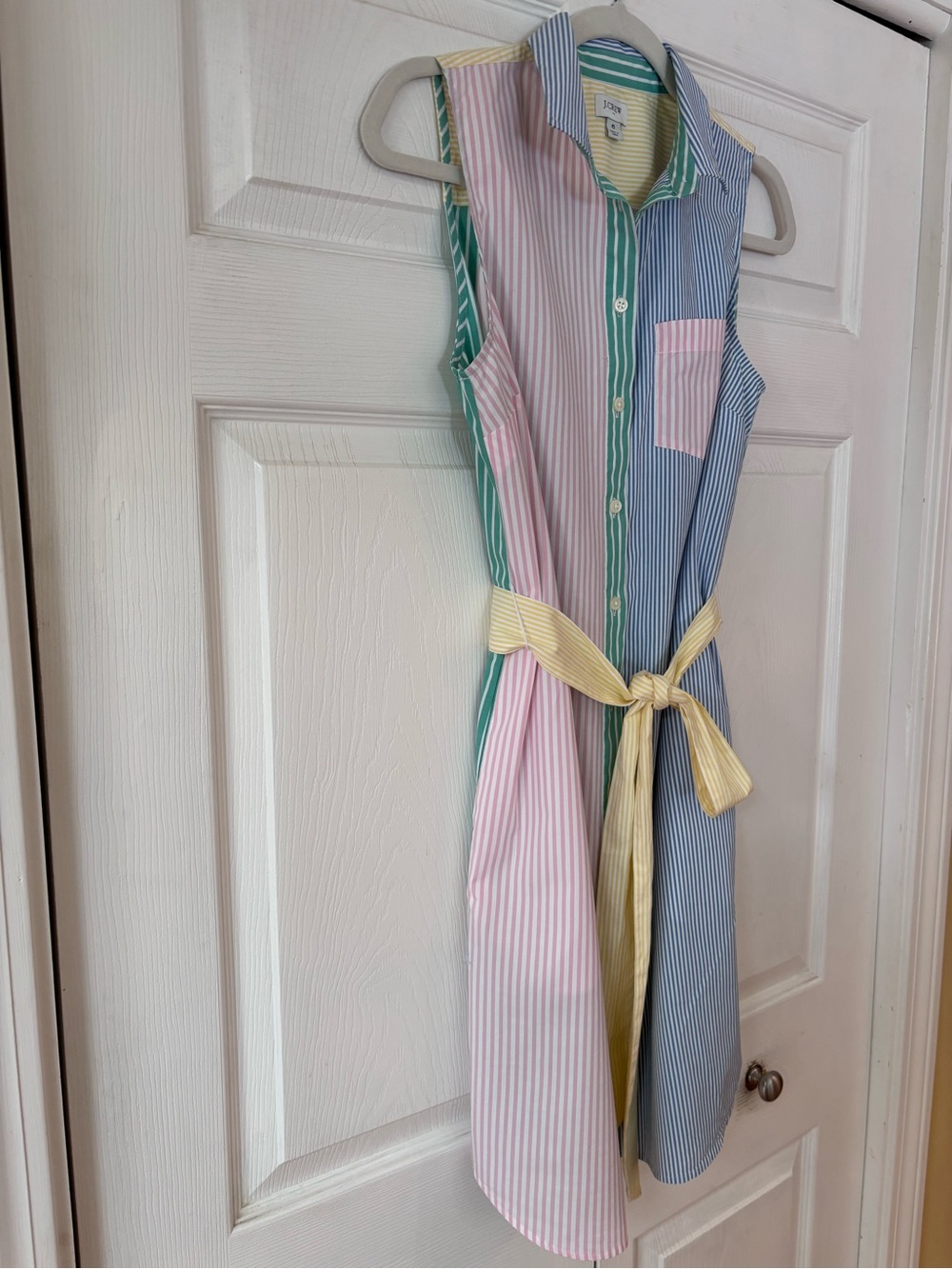 J. Crew Multicolor Striped Sleeveless Button-Down Shirt Dress Size 6 - Picture 4 of 11